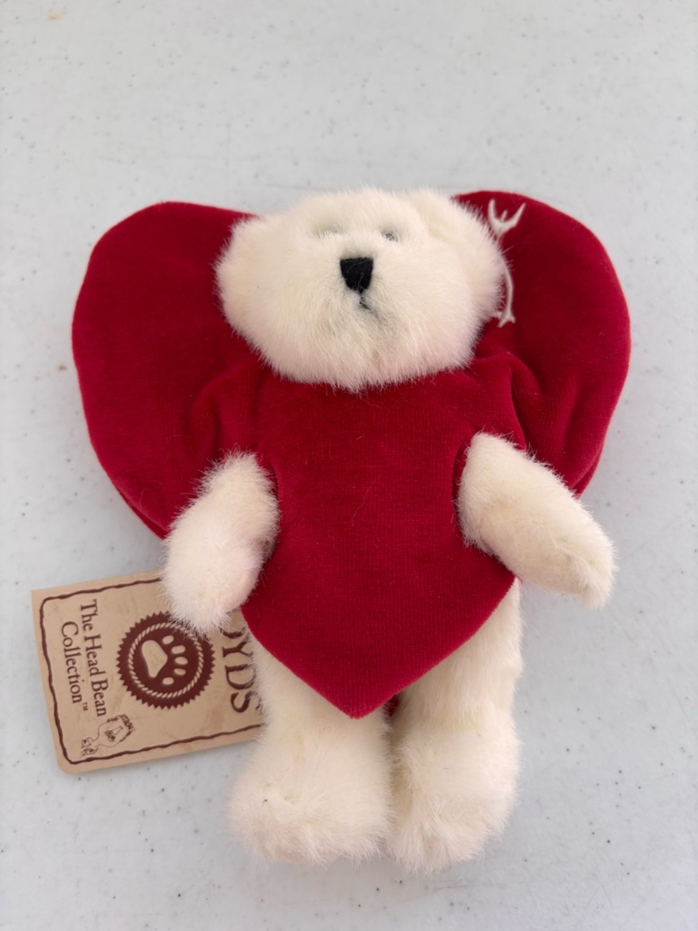 Boyds Bears Cream Plush Bear with Red Heart